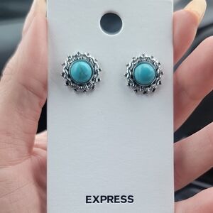 Express Turquoise and Silver Stud Earrings